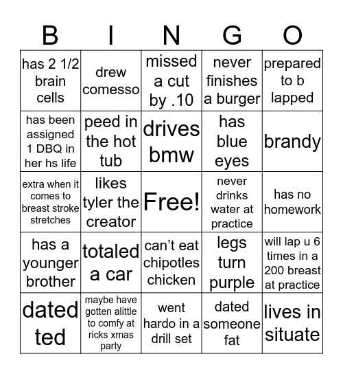 Bingo Emma Edition Bingo Card