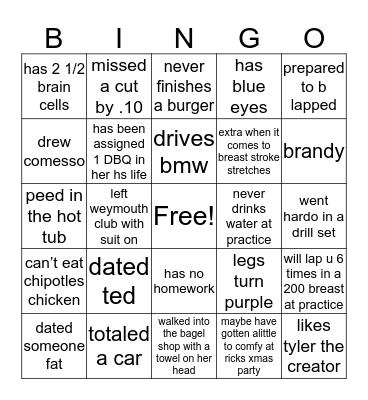 Bingo Emma Edition Bingo Card