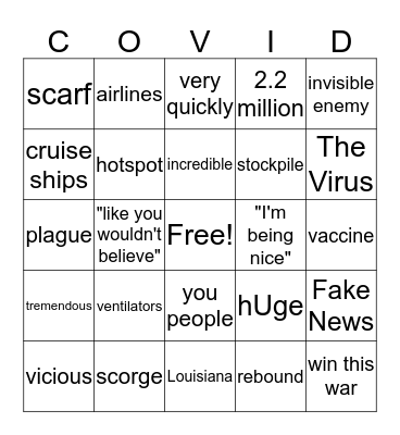 trump bingo Card