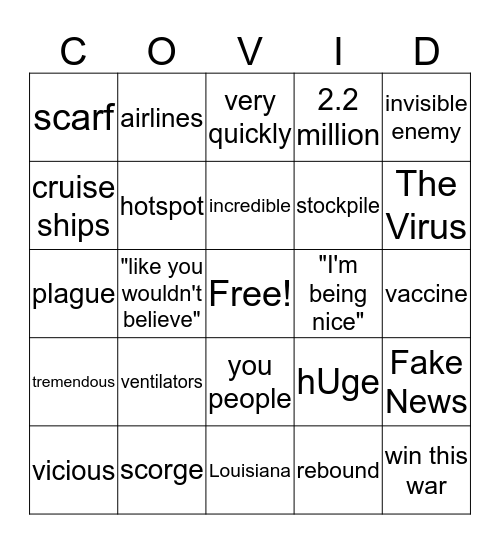 trump bingo Card