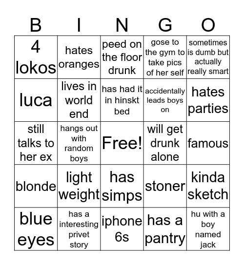 Bingo Helen Edition Bingo Card