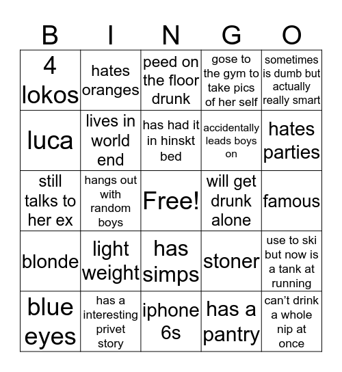 Bingo Helen Edition Bingo Card