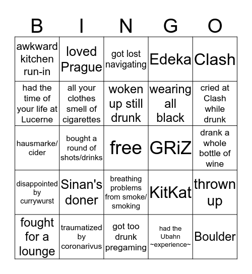 CIEE Berlin Bingo Card