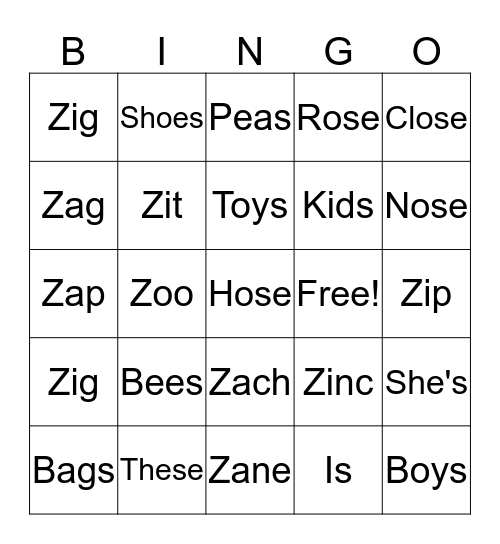 Liev's Bingo Card Bingo Card