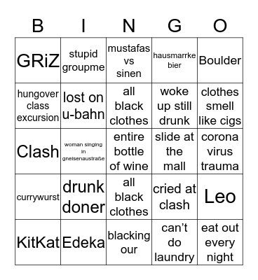 CIEE BERLIN Bingo Card