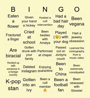 PEACHLAR BINGO‼️ Bingo Card