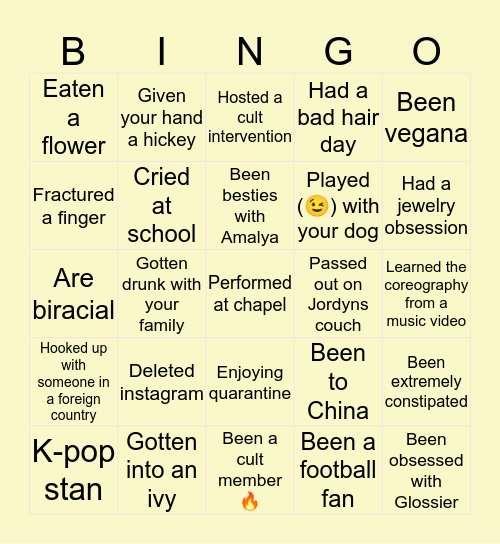 PEACHLAR BINGO‼️ Bingo Card