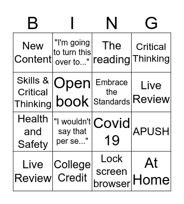 Date with AP Trevor Bingo Card