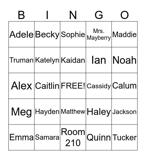 Get To Know Your Classmates Bingo Card