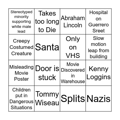 B Movie Bingo! Bingo Card