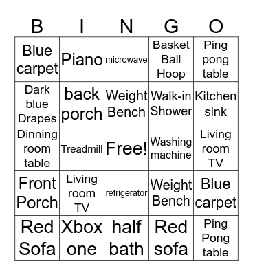 Lambert House Hold Bingo Card