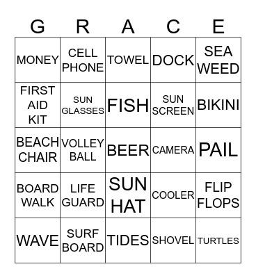 GADDIS FAMILY REUNION Bingo Card