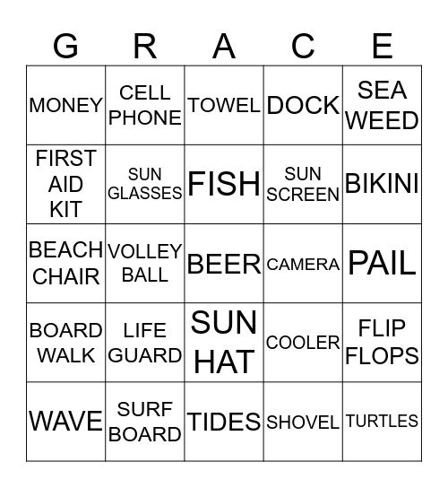 GADDIS FAMILY REUNION Bingo Card