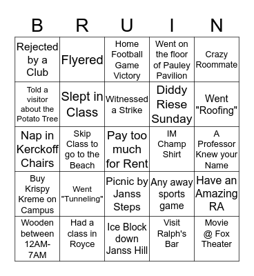 UCLA BINGO Card