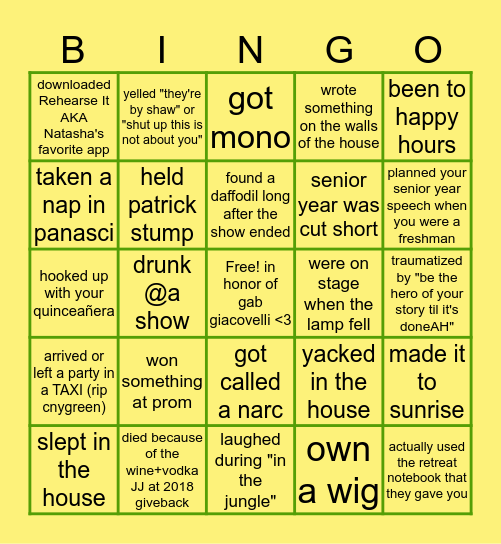 Random Bingo Not Affiliated With Anything :) Bingo Card