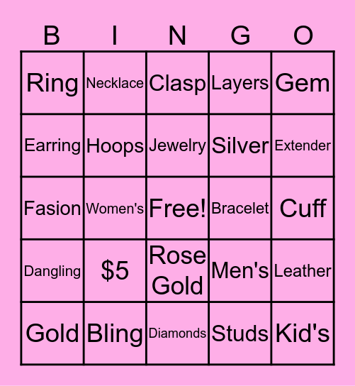 Paparazzi Bing Bingo Card