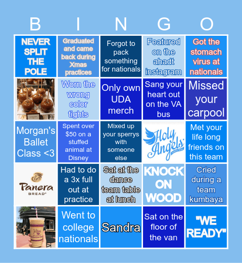 𝑯𝒐𝒍𝒚 𝑨𝒏𝒈𝒆𝒍𝒔 𝑫𝒂𝒏𝒄𝒆 𝑻𝒆𝒂𝒎 𝑩𝒊𝒏𝒈𝒐 Bingo Card
