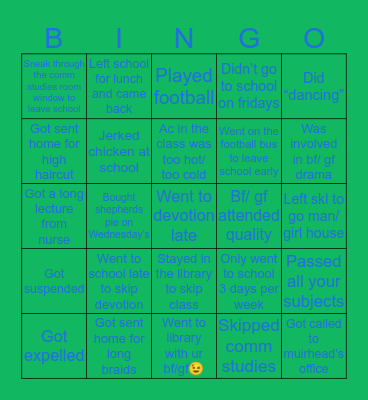 Quality Academics Bingo Card