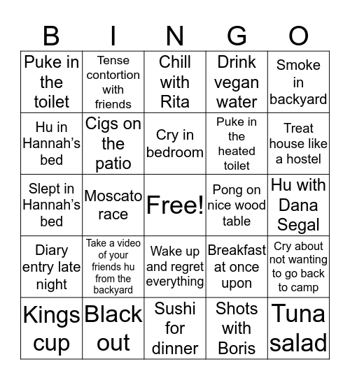 Spevak Doff Bingo! Bingo Card