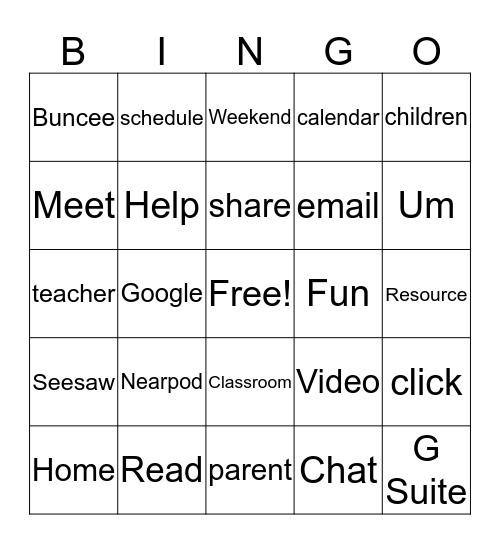 Fun Friday Bingo Card