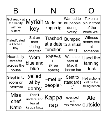 There are 5 letters in kappa and 5 letters in bingo Card
