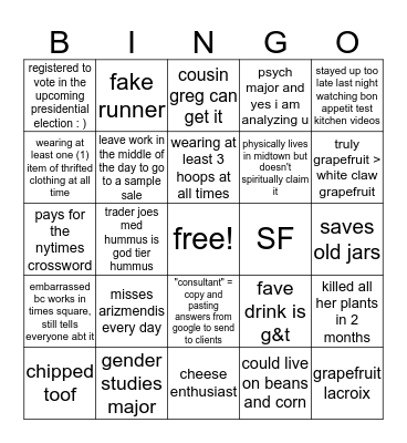 please. i am looking for her Bingo Card