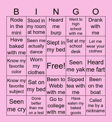 Y O U & G R A M Y Bingo Card