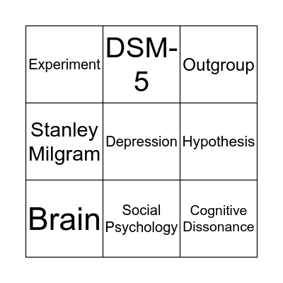 Abnormal Psychology Bingo Card