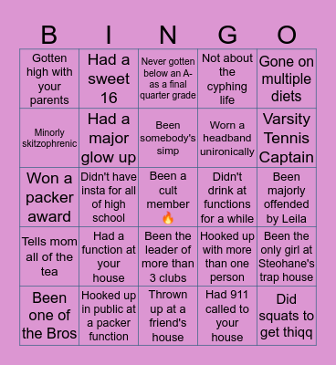 JORDYN BINGO‼️ Bingo Card