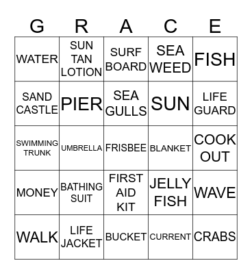 GADDIS FAMILY REUNION Bingo Card