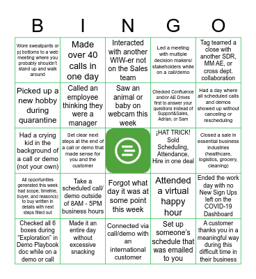 SBAE BINGO Card
