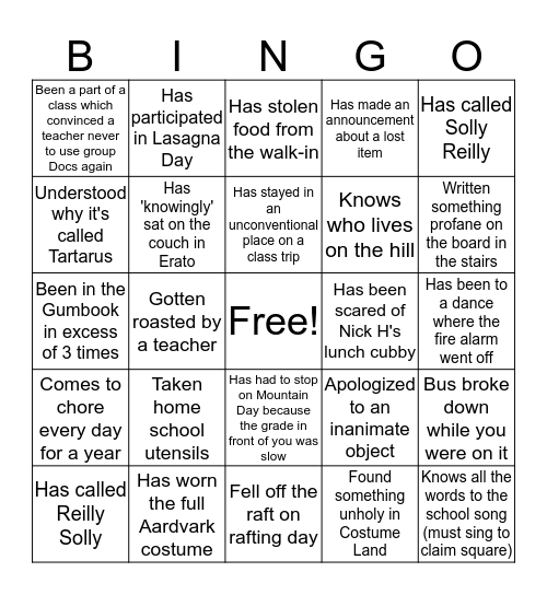 AAC Bingo Card