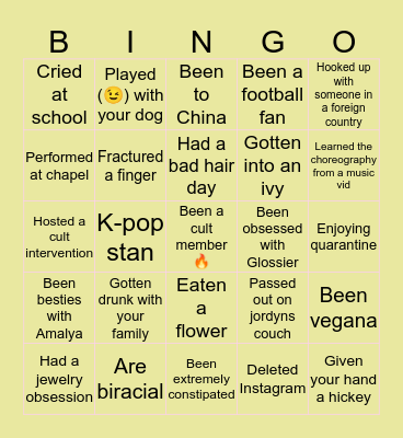 PEACHLAR BINGO‼️ Bingo Card