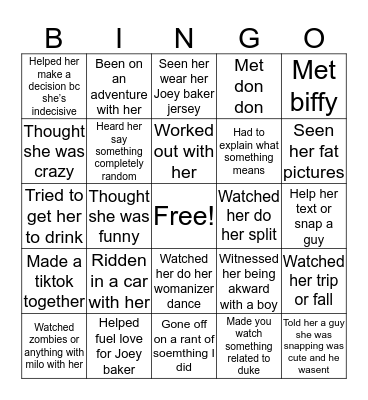 Jennas bingo palooza Bingo Card