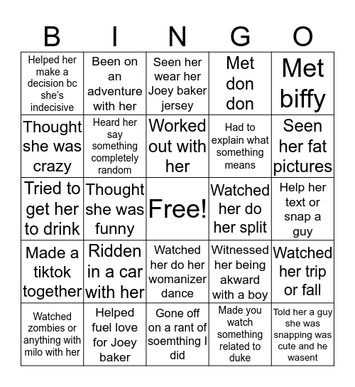 Jennas bingo palooza Bingo Card