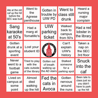 U I W Bingo Card
