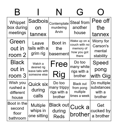 Bing(o) Bingo Card