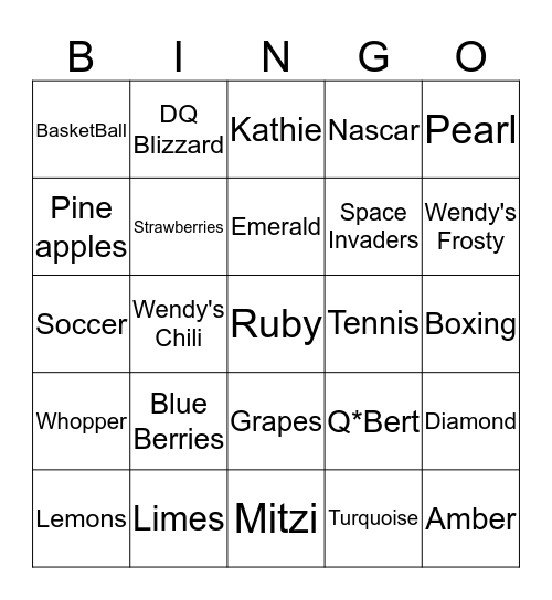 House Lock-down Bingo Card