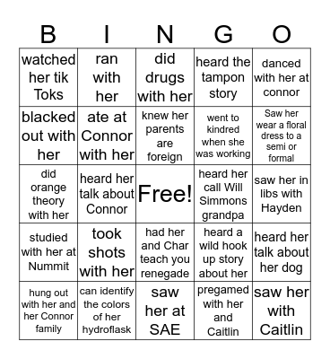 rachael hunter BINGO Card