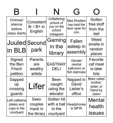 Amigo Brothers/Friendships Bingo Card