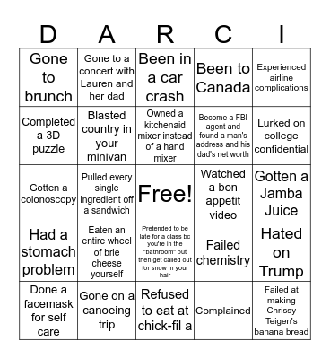 Have you ever... Bingo Card