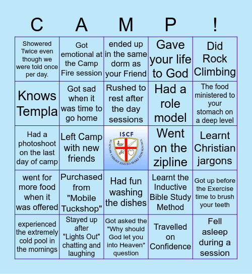 ISCF Bingo Card