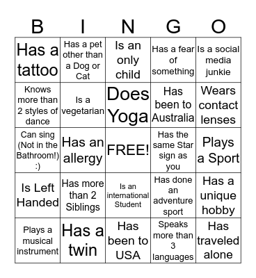 Murdoch BINGO Card