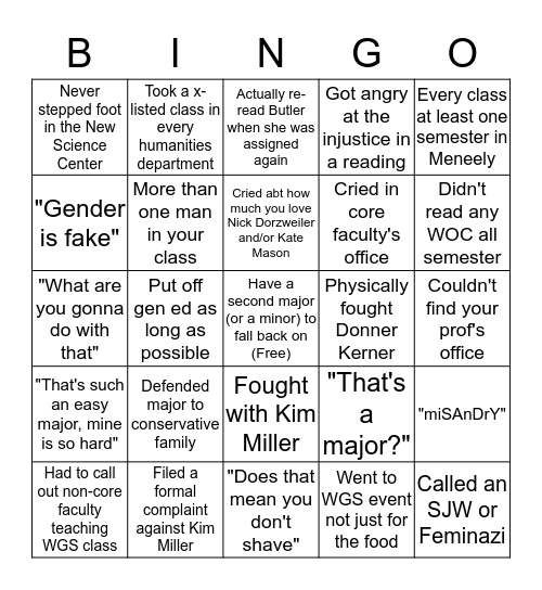 WGS BINGO Card