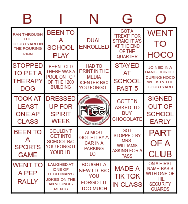 STONEMAN DOUGLAS BINGO Card
