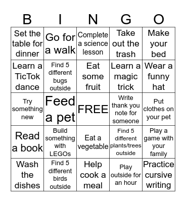 Quarantine Bingo Card