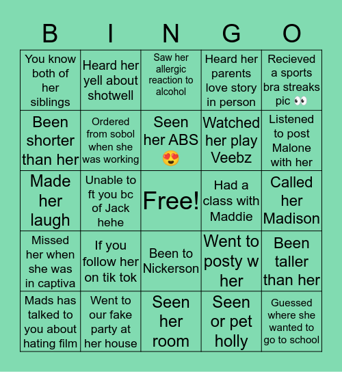 Mads :)))) Bingo Card