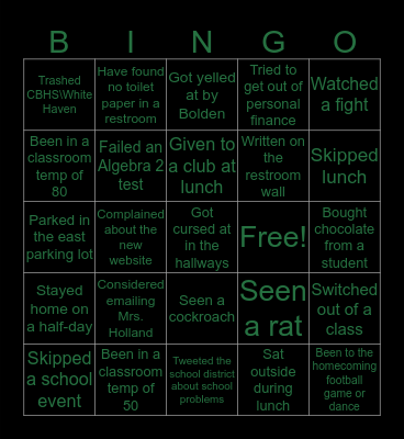 White Station Bingo Card