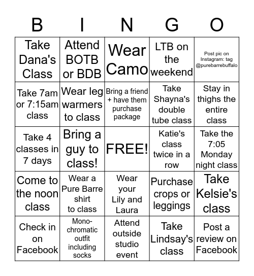 Pure Bingo Card