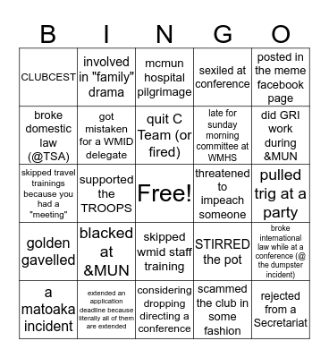 IRC Bingo (For Real) Bingo Card